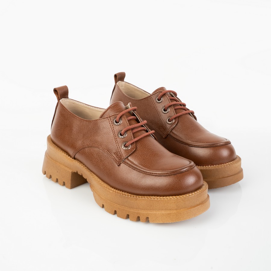 شوز حريمي جلد طبيعي هافان برباط بنعل طبي مريح وارتفاع نعل 3 سم